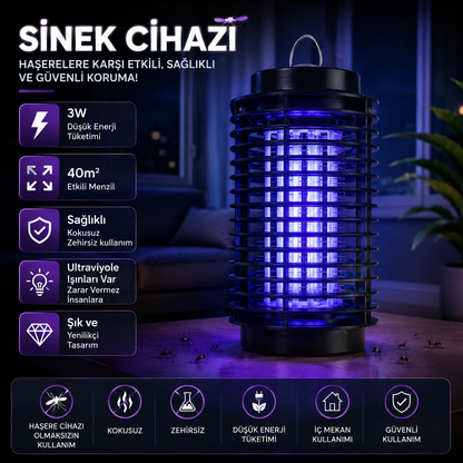 1.2W UV Sivrisinek Öldürücü Lamba – Sessiz Elektrikli Sinek Kovucu Cihaz